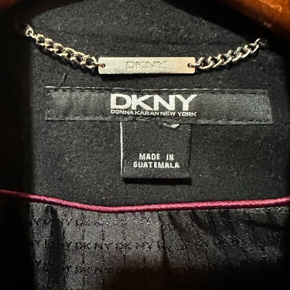DKNY Elegant Black Wool Cashmere Blend Maxi Coat, Size 14 - Picture 2 of 16